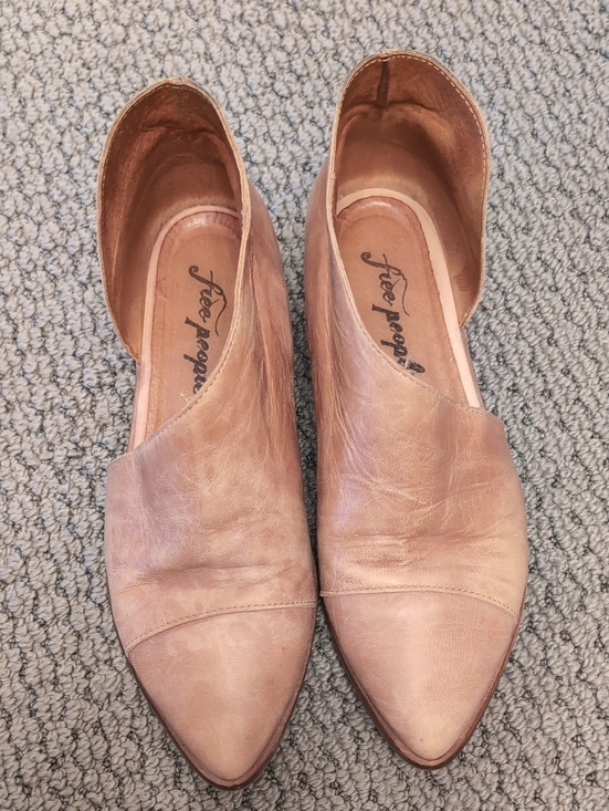 Free People Shoes - Free People Blush Tan Leather Pointed D'Orsay Flats